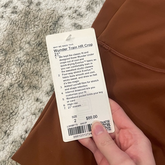 Lululemon Wunder Train High-Rise Crop 21" Ancient Copper - Picture 2 of 3